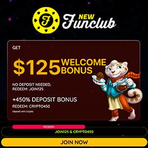 New Funclub Casino: $125 No Deposit Bonus & 75 Free Spins.